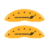 MGP 4 Caliper Covers Engraved Front & Rear With stripes/Avenger Yellow finish black ch