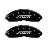 MGP 4 Caliper Covers Engraved Front & Rear SPORT Black finish silver ch