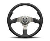 Momo Race Steering Wheel 320 mm - Black Leather/Anth Spokes