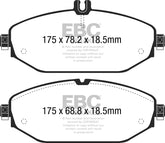 EBC 15+ Mercedes-Benz C300 (W205) 2.0 Turbo Greenstuff Front Brake Pads