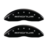 MGP 4 Caliper Covers Engraved Front & Rear Magnum Black finish silver ch