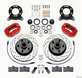 Wilwood Forged Dynalite-M Front Kit 11.30in 1 PC Rotor&Hub Drill-Red 1970-1973 Mustang Disc & Drum