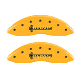 MGP 4 Caliper Covers Engraved Front & Rear Lincoln Yellow Finish Black Char 2017 Lincoln Continental