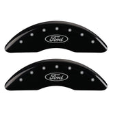 MGP 4 Caliper Covers Engraved Front & Rear Oval logo/Ford Black finish silver ch