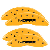 MGP 4 Caliper Covers Engraved Front & Rear Mopar Yellow Finish Black Char 2010 Dodge Ram 2500