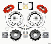Wilwood Narrow Superlite 4R Rear Kit 12.88in Drilled Red 2008-2012 Subaru WRX w/Lines