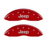 MGP Front set 2 Caliper Covers Engraved Front JEEP Red finish silver ch