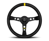 Momo MOD07 Steering Wheel 350 mm - Black Suede/Black Spokes/1 Stripe