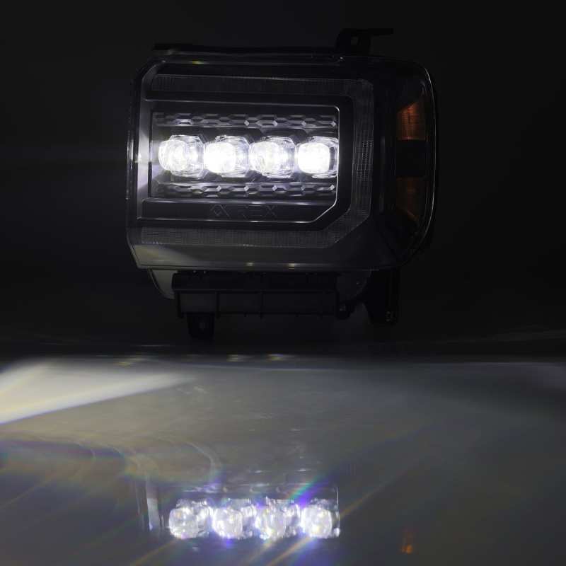 AlphaRex 14-18 GMC Sierra NOVA LED Proj Headlights Plank Style Black w/Activ Light/Seq Signal/DRL AlphaRex 14-18 GMC Sierra NOVA LED Proj Headlights Plank Style Black w/Activ Light/Seq Signal/DRL