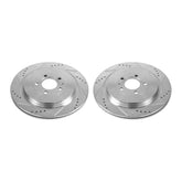 Power Stop 13-14 Ford Mustang Rear Evolution Drilled & Slotted Rotors - Pair