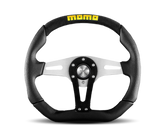 Momo Trek Steering Wheel 350 mm - Black AirLeather/Brshd Al Spokes