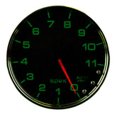Autometer Spek-Pro Gauge Tachometer 5in 11K Rpm W/Shift Light & Peak Mem Black/Chrome