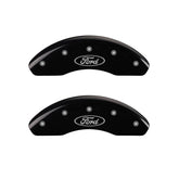 MGP 4 Caliper Covers Engraved Front & Rear Oval logo/Ford Black finish silver ch