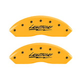 MGP 4 Caliper Covers Engraved Front & Rear Lightning Yellow Finish Black Char 2000 Ford F-150