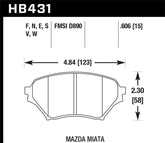 Hawk 01-05 Mazda Miata 1.8L Base OE Incl.Clips Shims Front ER-1 Brake Pads