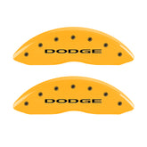 MGP 4 Caliper Covers Engraved Front & Rear With out stripes/Dodge Yellow finish black ch