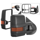 xTune Chevy Silverado 07-13 Heated Amber LED Signal Telescoping Mirrors MIR-CSIL07S-G2-PWH-AM-SET