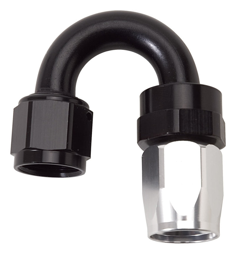 Russell Performance -10 AN Black/Silver 180 Degree Tight Radius Full Flow Swivel Hose End Russell Performance -10 AN Black/Silver 180 Degree Tight Radius Full Flow Swivel Hose End