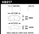 Hawk 96-97 Chevy Camaro RS / 94-97 Camaro Z28/Pontiac Firebird Trans AM Blue 9012 Front Race Pads