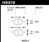 Hawk 04-11 Mazda 3S / 08-12 Volvo C30 HT-10 Race Front Brake Pads