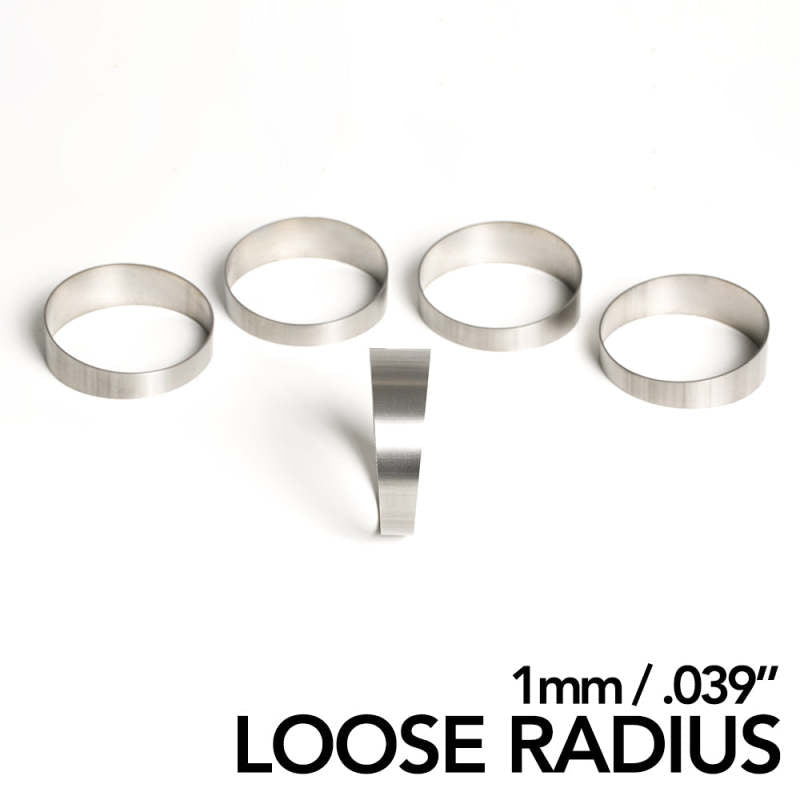 Ticon Industries 2.5in Dia 1.26D Tight Rad 45Deg Bend 1mm/.039in Pre Welded Titanium Pie Cut - 5pk Ticon Industries 2.5in Dia 1.26D Tight Rad 45Deg Bend 1mm/.039in Pre Welded Titanium Pie Cut - 5pk