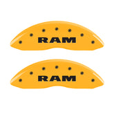 MGP 4 Caliper Covers Engraved Front Ram Rear Ramhead Yellow Finish Black Char 2006 Dodge Durango