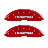 MGP 4 Caliper Covers Engraved Front & Rear Hummer Red finish silver ch