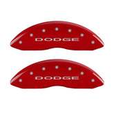 MGP Front set 2 Caliper Covers Engraved Front With out stripes/Dodge Red finish silver ch