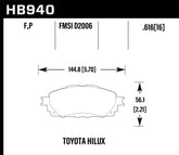 Hawk 16-17 Toyota Hilux Street Super Duty Front Brake Pads