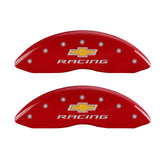 MGP 4 Caliper Covers Engraved Front & Rear Chevy racing Red finish silver ch