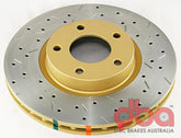 DBA 04-05 Mazda 3 2.3L (exc. MazdaSpeed) Front Drilled & Slotted 4000 Series Rotor