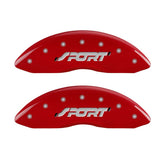 MGP 4 Caliper Covers Engraved Front & Rear SPORT Red finish silver ch