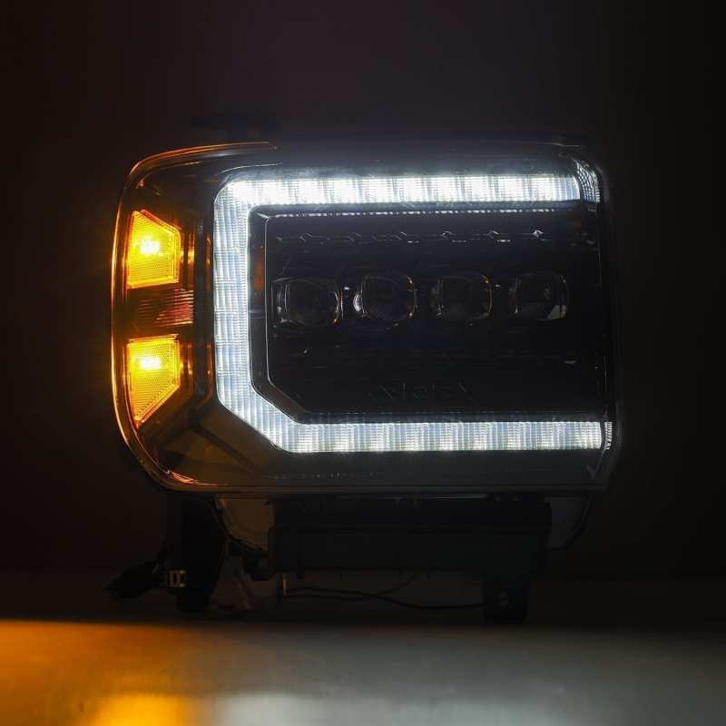 AlphaRex 14-18 GMC Sierra NOVA LED Proj Headlights Plnk Style Alpha Blk w/Activ Light/Seq Signal/DRL AlphaRex 14-18 GMC Sierra NOVA LED Proj Headlights Plnk Style Alpha Blk w/Activ Light/Seq Signal/DRL