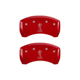 MGP 4 Caliper Covers Engraved Front & Rear Oval logo/Ford Red finish silver ch