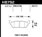 Hawk 15 Ford F-150 HPS 5.0 Rear Brake Pads
