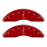 MGP 4 Caliper Covers Engraved Front & Rear Tiffany Snake Red finish silver ch