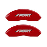 MGP 4 Caliper Covers Engraved Front & Rear No bolts/Sport Red finish silver ch
