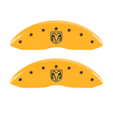 MGP 4 Caliper Covers Engraved Front Ram Rear Ramhead Yellow Finish Black Char 2006 Dodge Durango