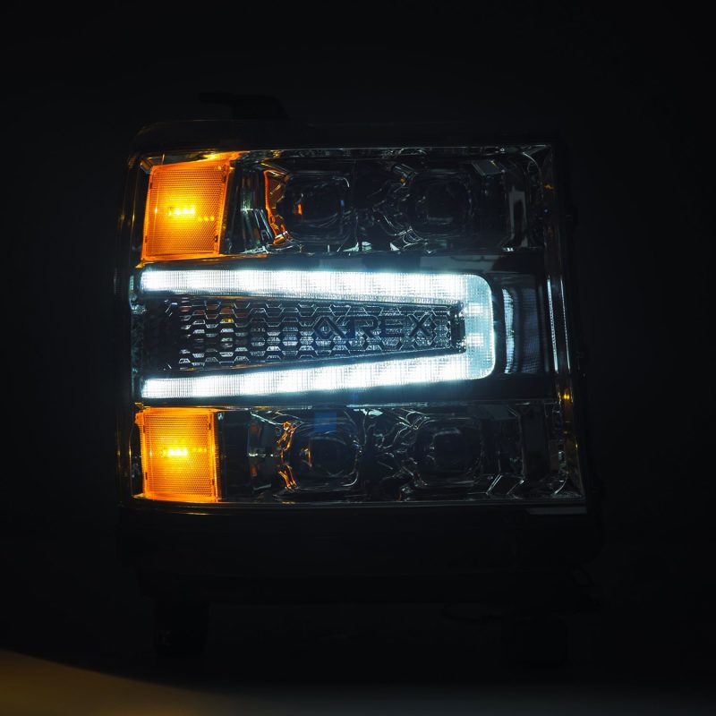 AlphaRex 16-18 Chevy 1500HD NOVA-Series LED Proj Headlights Chrm w/Actv Lgt/SeqSig & DRL(Req 810023) AlphaRex 16-18 Chevy 1500HD NOVA-Series LED Proj Headlights Chrm w/Actv Lgt/SeqSig & DRL(Req 810023)