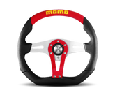 Momo Trek Steering Wheel 350 mm - 4 Black AirLeather/Brshd Al Spokes