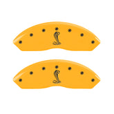 MGP 4 Caliper Covers Engraved Front & Rear Tiffany Snake Yellow Finish Black Char 2005 Ford Mustang