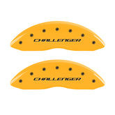 MGP 4 Caliper Covers Engraved Front & Rear Block/Challenger Yellow finish black ch