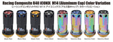 Project Kics 16+4 Neo Chrome Lock & Lug Nuts R40 Iconix - 14X1.25 (Black Cap)