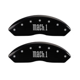 MGP 4 Caliper Covers Engraved Front & Rear Mach 1 Black finish silver ch