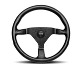 Momo Montecarlo Steering Wheel 320 mm - Black Leather/Red Stitch/Black Spokes