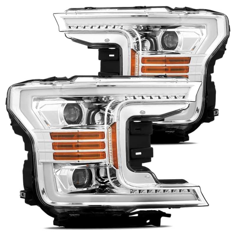 AlphaRex 18-19 Ford F-150 PRO-Series Projector Headlights Plank Style Chrm w/Activ Light/Seq Signal AlphaRex 18-19 Ford F-150 PRO-Series Projector Headlights Plank Style Chrm w/Activ Light/Seq Signal