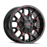 Mayhem 8015 Warrior 17x9 / 8x165.1 BP / -12mm Offset / 130.8mm Hub Black w/ Prism Red Wheel