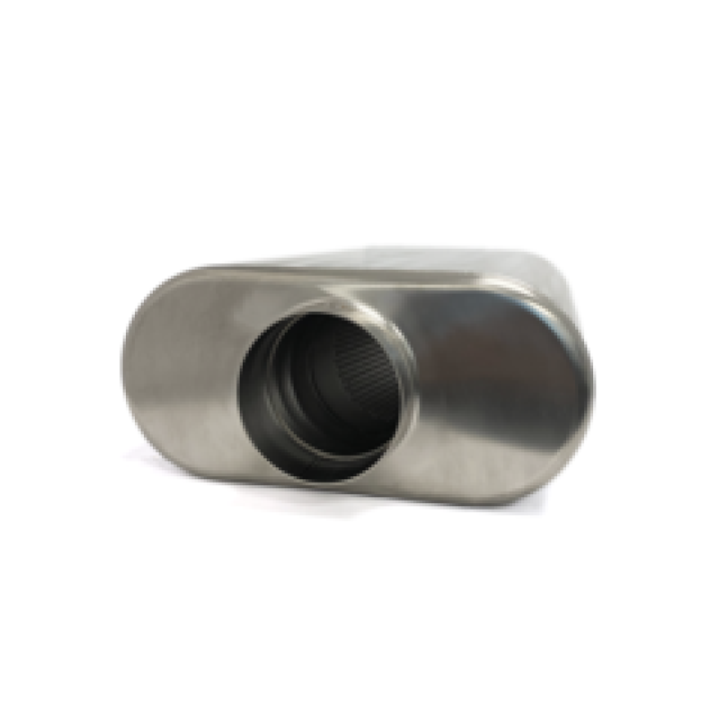 Ticon Industries 2.5in Low Pro Oval (2.5in Center In/Center Out) 17in L Ultralight Titanium Muffler Ticon Industries 2.5in Low Pro Oval (2.5in Center In/Center Out) 17in L Ultralight Titanium Muffler