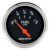 Autometer Designer Black 2-1/16in Black Fuel Level Gauge