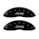 MGP 4 Caliper Covers Engraved Front & Rear JEEP Black finish silver ch